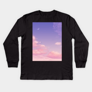 Sky Purple Aesthetic Lofi Kids Long Sleeve T-Shirt